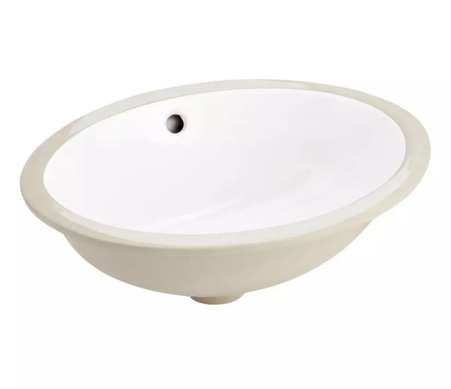 Oval white ceramic